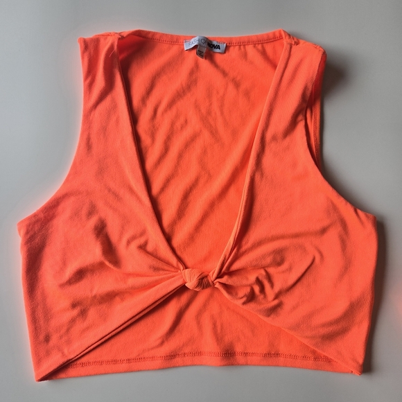 Fashion Nova Vibrant Orange Crop Top - Picture 9 of 15